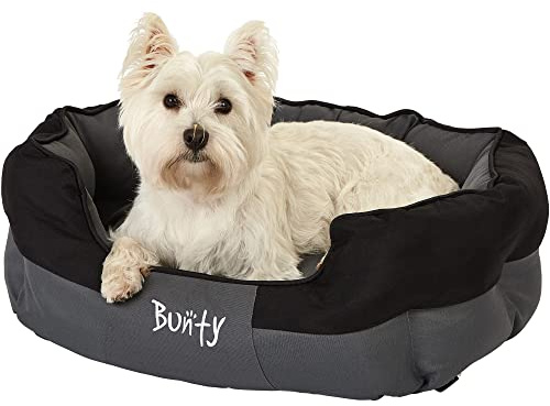 Bunty Anchor Sofa Dog Bed, Medium - Plush Cushioning & High Sides - Water Resistant, Anti Anxiety, Indoor & Outdoor Suitable, Washable Pet Bed - Medium, Black