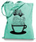 Ma2ca® Cup of Ship - Schiff Jutebeutel Stoffbeutel Tragetasche/Bag WM101-mint