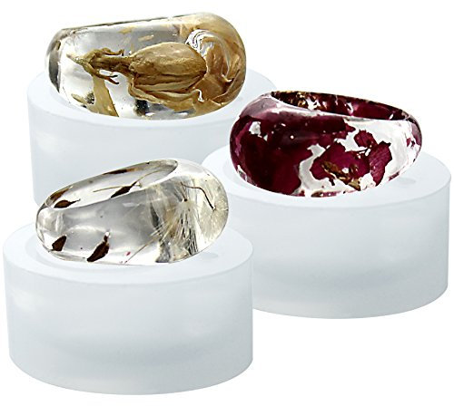 Musykrafties Ovale Kuppel-Silikonform für flüssigen Ton, Epoxidharz, Schmuckherstellung, flach, 17 mm, 16,6 mm, 16 mm, Größe 13–14, 12–13, 10–11