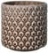 Bloomingville Blumentopf Dot Retro Übertopf Vintage Pflanztopf für Zimmerplanzen S (12,5 cm ø) Öffnung: 11 cm ø, braun, Keramik