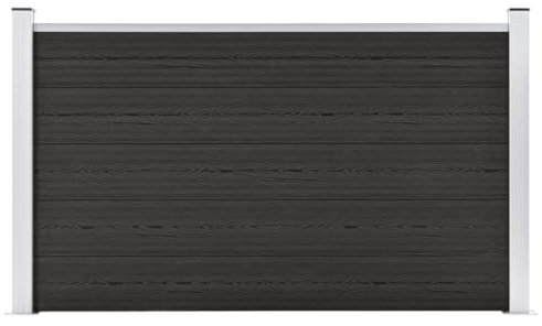 vidaXL Clôture de Jardin Barrière de Jardin Panneau de Clôture d'Extérieur Clôture de Terrasse Brise Vue Arrière-Cour WPC 180x105 cm Gris