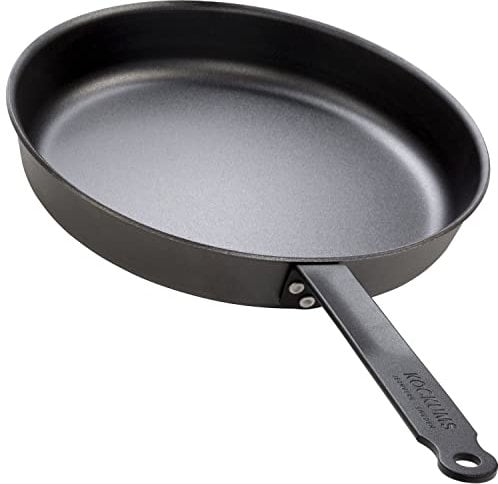 Kockums Jernverk Pfanne aus Karbonstahl Premium Bratpfannen, Wurde Mit Natürlichem Pflanzenöl Vorbehandelt, Luxus Bratpfanne aus Schwedischem Kohlenstoffstahl, 28 cm