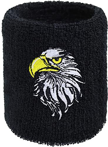 Schweissband Adler Kopf - Eagle Head Stickerei Extremsport Bestickt & Absorbierendes Frottee Designer Schweißband | Wristband Boxer Geschenk Kletterer Schweiß-Armband