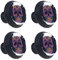 4 Stück Schrankknöpfe Neon bunter Totenkopf Kunststoff schwarz Kristallglas Schubladenknöpfe Garderobe Ziehgriffe Möbelgriff 3.5x2.8cm