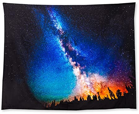 District North Wandteppich - 200x150cm Wandtuch Northern Nights - Hochwertige Wandbespannung aus gewebtem Jacquard Stoff - Wand Teppich inkl. 4 Spannbefestigungen (Northern Nights, 200x150cm)