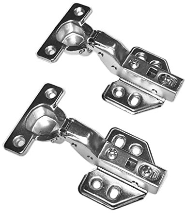 Luokim Bisagra de cierre suave de 26 mm para puerta fina, bisagra oculta con tornillos, acabado de níquel, 2 unidades
