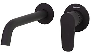 RAMON SOLER 362101NM ALEXIA Grifo Monomando Empotrado Mural Negro Mate Caño 19 cm