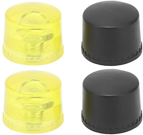 4-teiliges Gummihammer-Ersatz-Schlagkopf-Gelb-Schwarz-Kunststoff-Hammerkopfspitzen-Set(Φ35mm)
