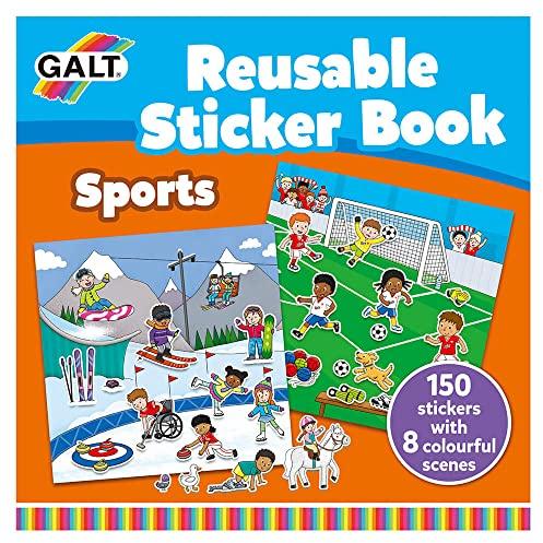 Galt Reusable Sticker Book - Sports, Books, Ages 3 Years Plus, 1005446, Multicolor