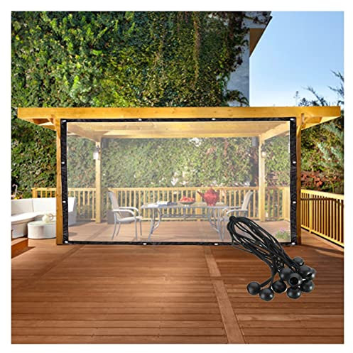 UHEKC Bâche en Plastique Transparente Rideaux D'extérieur À Œillets Amovible Abri de Pluie de Jardin pour Auvent, Pergola, Couverture de Maison, Personnalisable