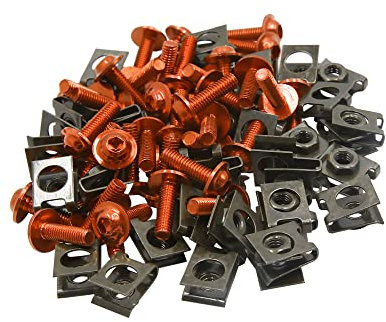 A ABSOPRO Moto Fissaggio Clip M6 U-Type Rivetti con Bulloni (Set 40)