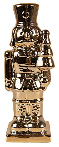 Clayre & Eef Figur Nussknacker 19 cm Goldfarbig Porzellan Weihnachtsdekoration