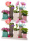 Jinfa Handgefertigte kleine Keramik Deko Blumenvasen Set aus 5 Vasen in bunt (2 Set)