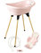 THERMOBABY – Pack de bañera para bebé VASCO 5 en 1 – Bañera, pie de madera, manguera de drenaje, tumbona de baño, termómetro – rosa en polvo – plegable y estable – Fabricado en Francia