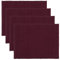 LINUM Uni 4-er Pack Tischsets 35x46 cm, 100% Gerippte Baumwolle, Abwaschbar, Burgunderrot