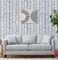 ConCus-T Geometric Wallpaper Blue White Herringbone Stripes Waterproof Self Adhesive Vinyl Wall Paper for Living Room Bedroom Bathroom Kitchen 44.5 × 300cm