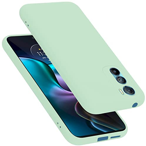 Cadorabo Hülle kompatibel mit Motorola Edge 30 Hülle Silikon Handyhülle für Edge 30 Case aus flüssigem Silikon- Kratzfeste und stoßfeste dünne TPU Schutzhülle - Liquid HELL GRÜN