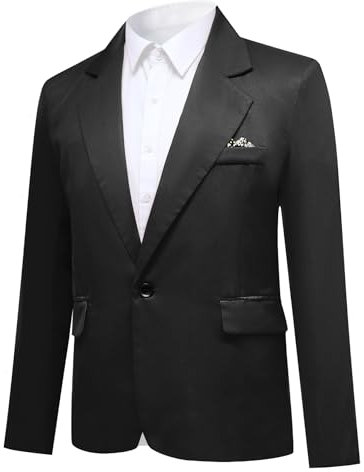YOUTHUP Blazer Leggero da Uomo Blazer Elegante da Lavoro Casual dal Taglio Regolare
