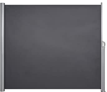 Home&Trends Toldo lateral de aluminio [180 x 300 cm extensible], protección visual y protección solar para balcón o terraza, poliéster de 280 g/m² con revestimiento de poliuretano, montaje rápido