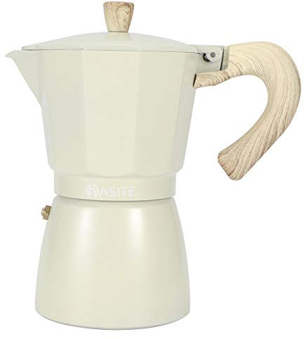 Aluminium Octagonal Coffee Pot Kettle Coffee Maker Moka Pot for Home Coffee Shop Faint Yellow Moka Pot for Kitchen (300ML)