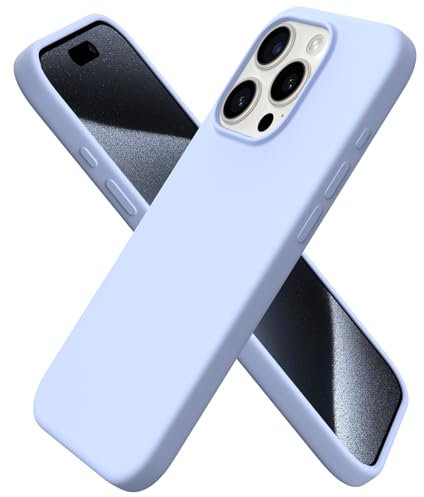ORNARTO Compatible with iPhone 15 Pro Case 6.1, Slim Liquid Silicone 3 Layers Full Covered Soft Gel Rubber 15 Pro iPhone Case Cover 6.1 inch-Baby Blue