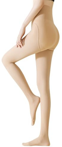 Flasche Osterhase Einfarbige Damen Plüsch und dicke Socken und Hosen Herbst und Winterstrumpfhosen Gefühl beim Tragen von Unterwäsche Leggings Glanzoptik (Beige 290G)