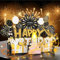 Große 3D Pop-Up Geburtstagskarte mit Musik und Licht - Glückwunschkarte zum Geburtstag mit pustbaren Licht-Kerzen - Happy Birthday Grußkarte für Frau Männer Mütter Väter Kinder - Schwarz-Gold