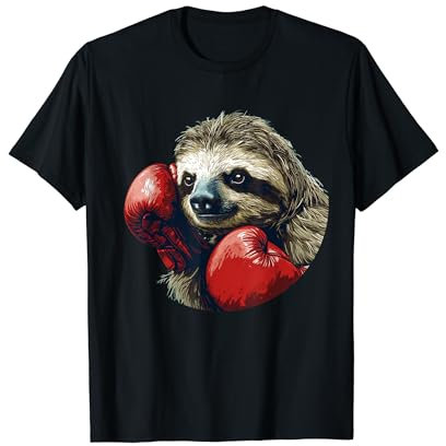 Lustiges Faultier liebt Boxen mit Handschuhen für Sportfans & Tiere T-Shirt