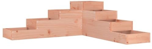vidaXL Pflanzentreppe, L-Form Blumentreppe Blumenständer, Pflanzkübel mit 4 Stufen, Pflanzkasten Pflanzgefäß Blumenbank, Massivholz Douglasie