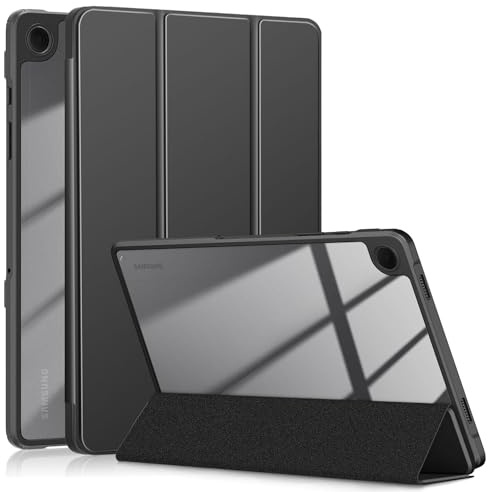Yiernuo Custodia per Samsung Galaxy Tab A9 Plus/Tab A9 + 11 Pollici SM-X210/X216/X218 Tablet,Traslucido Cover con Funzione Supporto e Auto Sveglia/Sonno,Nero