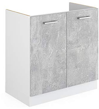 Vicco Mueble bajo para el Fregadero R-Line, Hormigón, 80 cm con Puertas, sin encimera