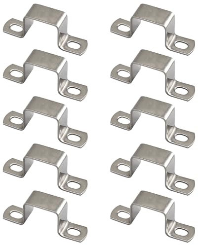 SeeRaphee 10 pezzi 25x25mm Quadrato Tubo Morsetto 304 Acciaio Inossidabile U Staffa Connettore Tubo Fibbia Morsetto Cavo