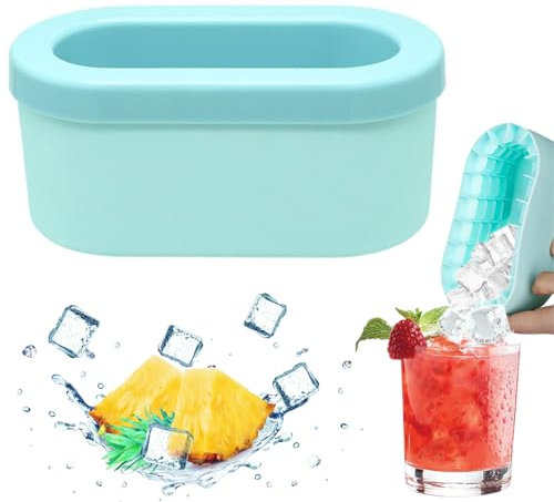 PTaizjjz Mini Taza para Hacer Hielo, Molde Ovalado de Silicona para Cubitos, Bandeja Pequeña, Descomprimir Celosía, Fácil Liberación