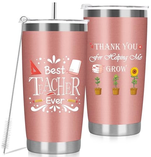 MestectPET Thank You Teacher Gifts,Teacher Travel Mug Appreciation Gifts, End of Term Gift, Retirement, Birthday, Insulated Coffee Cup & Wine Tumbler 600ml