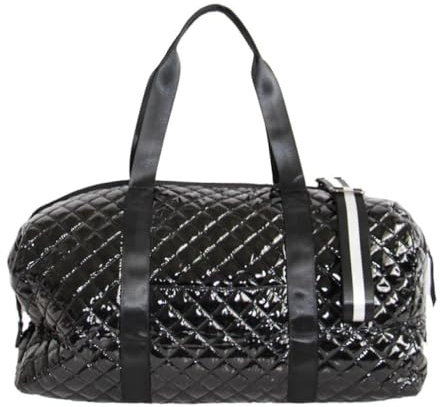 Lemon Bella Diamond Black Puffer Weekender Bag in glänzendem Schwarz, Schwarz, medium, Tragetasche