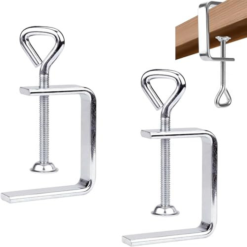 Mainiusi Morsetto a vite piccolo da tavolo, 2 pezzi, morsetto a C, piccolo morsetto a vite in acciaio inox C, morsetto a vite, morsetto di supporto per morsetti regolabili a C, morsetti universali