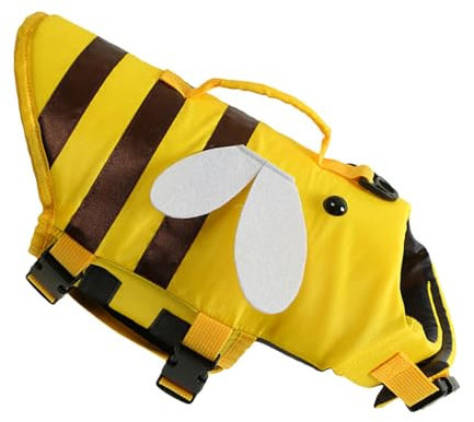 Giubbotto salvagente per cani, con ape, impermeabile, con manico e fibbia a sgancio rapido, costume da bagno per cani, costume galleggiante per piscina, spiaggia, barca