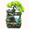Zimmerbrunnen mit LED Beleuchtung, Grüne Pflanze Brunnen Springbrunnen Gartenbrunnen Deko Tischbrunnen mit Wasserfall, 18 * 15 * 30cm