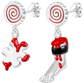 Gnoce Ohrringe Unregelmäßige blutige Saw Ohrstecker925 Sterling Silber Geschenke für Mädchen Frau Freundin