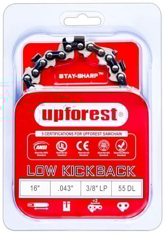 16 Inch Chainsaw Chain 3/8 LP Pitch .043 Gauge 55 Drive Links- 61PMM3 55 Fits Stihl MS170, MS171, MS180c - 36100050055, R55 (90EOP55X1)