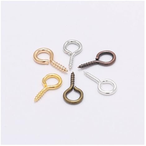 Wisafory 200 Stück Schraube Auge Stifte Schraubösen Selbstschneidende Mini Ösenschrauben Augenschraubenhaken Ringhaken für Holz Cork Top Flaschen DIY Schmuckherstellung Mischfarben 4.5 * 10mm