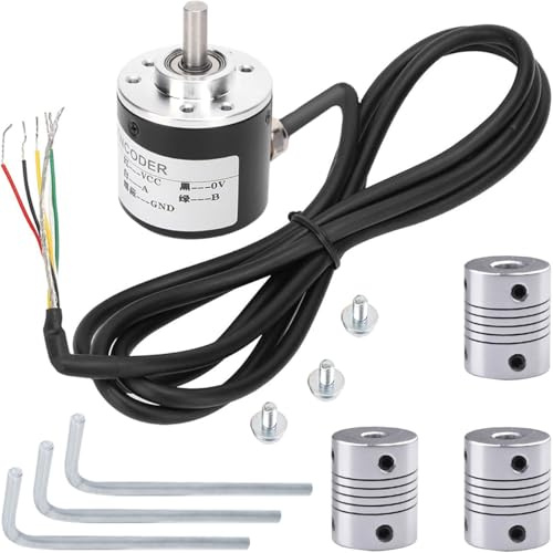 JYUDAUFU Codeur optique rotatif incrémental en quadrature DC 5-24V 600P/R AB 2 phases Sortie NPN Encodeur pour test de programme pour module radio/bouton/capteur de vitesse de roue/molette de souris