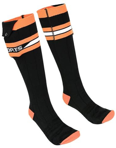 alloneslife Chaussettes chauffantes avec batterie 5000 mAh contrôle par application rechargeable température réglable bas en coton pour activités de plein air (sport noir, batterie APP 5000 mAh)