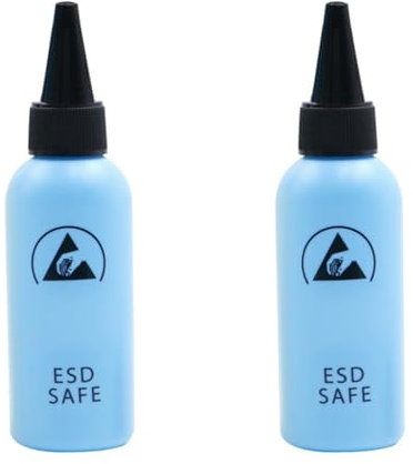 2pcs 60ML ESD Dispenser Plastic Solvent Bottle High Quality Leak Proof Needle Bottle for Glue Removal,Blue