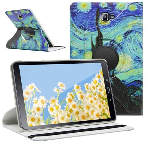 SWEIMEN Custodia Protettiva Compatibile con Samsung Galaxy Tab A 10.1 2016 (SM-T580/T585) tavoletta, con supporto girevole a 360°