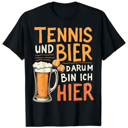 Tennis Bier Vatertag Lustig Saufen Spruch Spaß Papa Männer T-Shirt