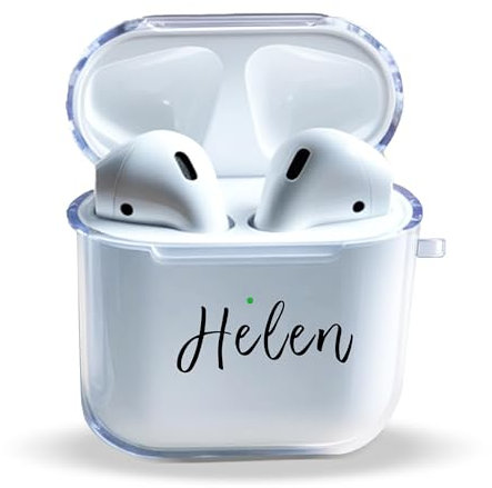 Custodia per AirPods personalizzata su 2 lati per Apple AirPods 4, custodia protettiva in morbido TPU fai-da-te nome e Testo, custodia regalo personalizzata con portachiavi cordino