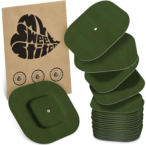 MySweetStitch – 10–25× Cerotto Simplera quadrato, overpatch 70 mm, delicato sulla pelle, impermeabile e traspirante (Olive-Green, 25)