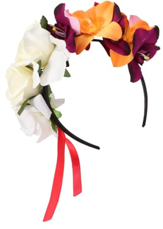 DECORNIJIA Orchideen Blumen Haarband Damen Modischer Festival Stirnband Langlebig Bequem für Party Cosplay Weihnachten und Strand in Beige