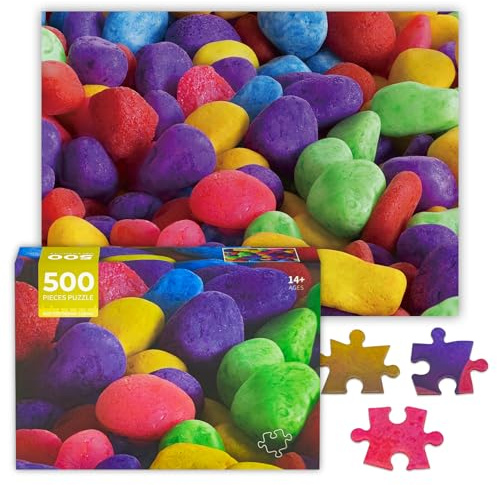500 Teile Puzzle Erwachsene Bunte Steine 500 Teile Puzzle Bunte 500-Teile Puzzles Erwachsene Puzzles 500-Teile Schwierig Lernspiele – Deko-Puzzle für Teenager und Senioren